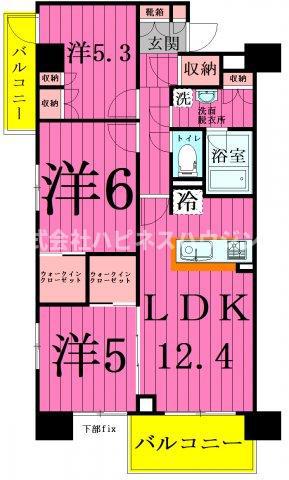 ベルヴュコート柏(3LDK/1階)の間取り写真