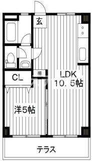 楠マンション(1LDK/1階)の間取り写真