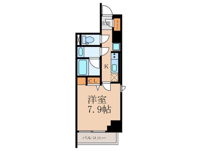 AIFLAT中目黒(1K/3階)の間取り写真