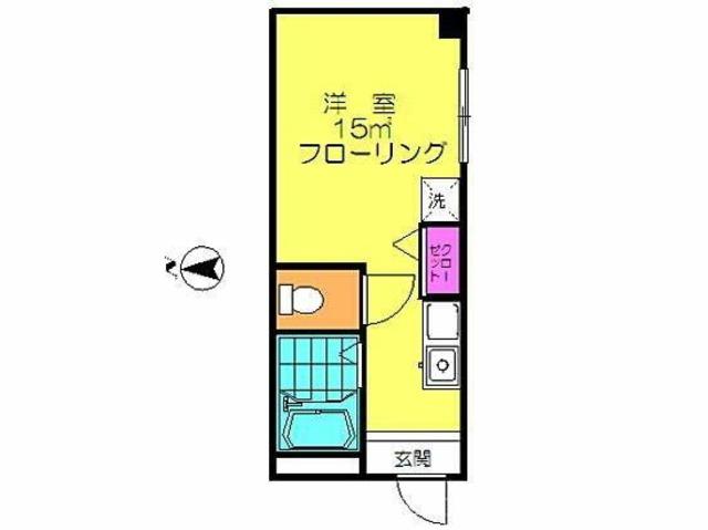 シャインロード所沢(ワンルーム/3階)の間取り写真