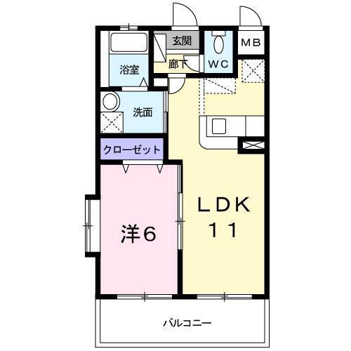 アンジェラ(1LDK/2階)の間取り写真