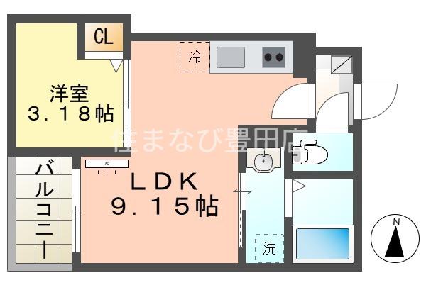 JACK MIYUKIHOMMACHII(1LDK/3階)の間取り写真