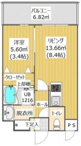 クラシックコート鳥飼(1LDK/1階)の間取り写真