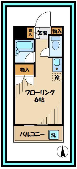 グレイス・ヴィラ三田(ワンルーム/1階)の間取り写真