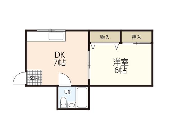 FITSビル本川町(1DK/5階)の間取り写真