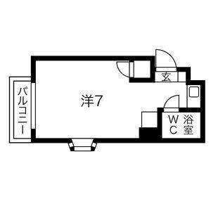 カルム西緑丘(ワンルーム/2階)の間取り写真