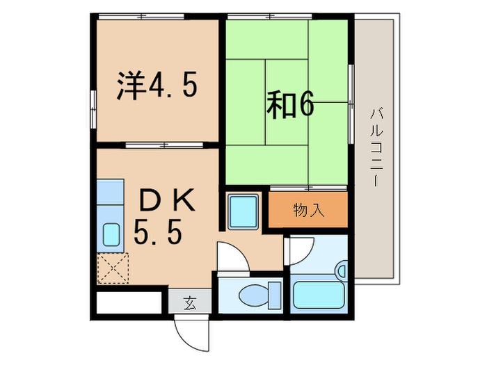 メゾン春日(2DK/2階)の間取り写真