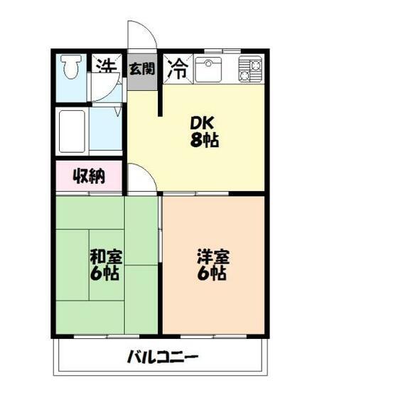 M・TエステートピアU(2DK/2階)の間取り写真