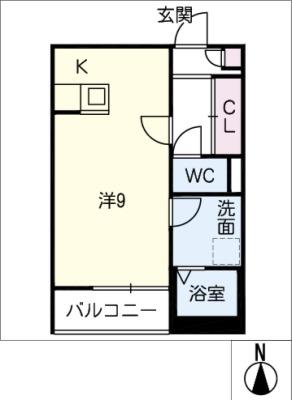 PATINA御器所(ワンルーム/1階)の間取り写真