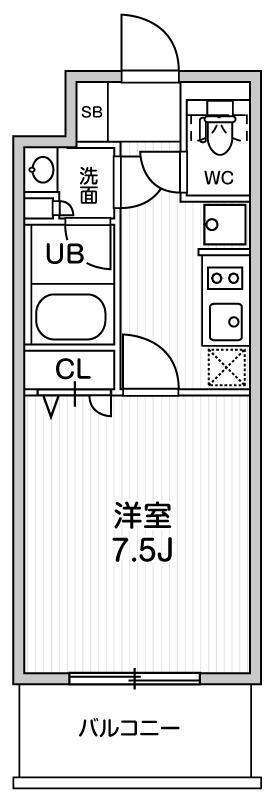 LA DOUCEUR九条(1K/2階)の間取り写真