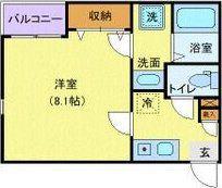 PAYNES PLACE(1K/2階)の間取り写真