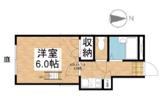 プレール庭瀬駅前(1K/1階)の間取り写真