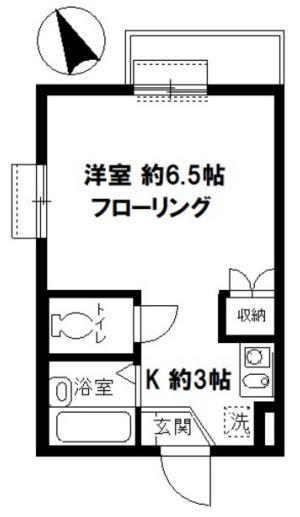 ハイムミユキ(ワンルーム/2階)の間取り写真