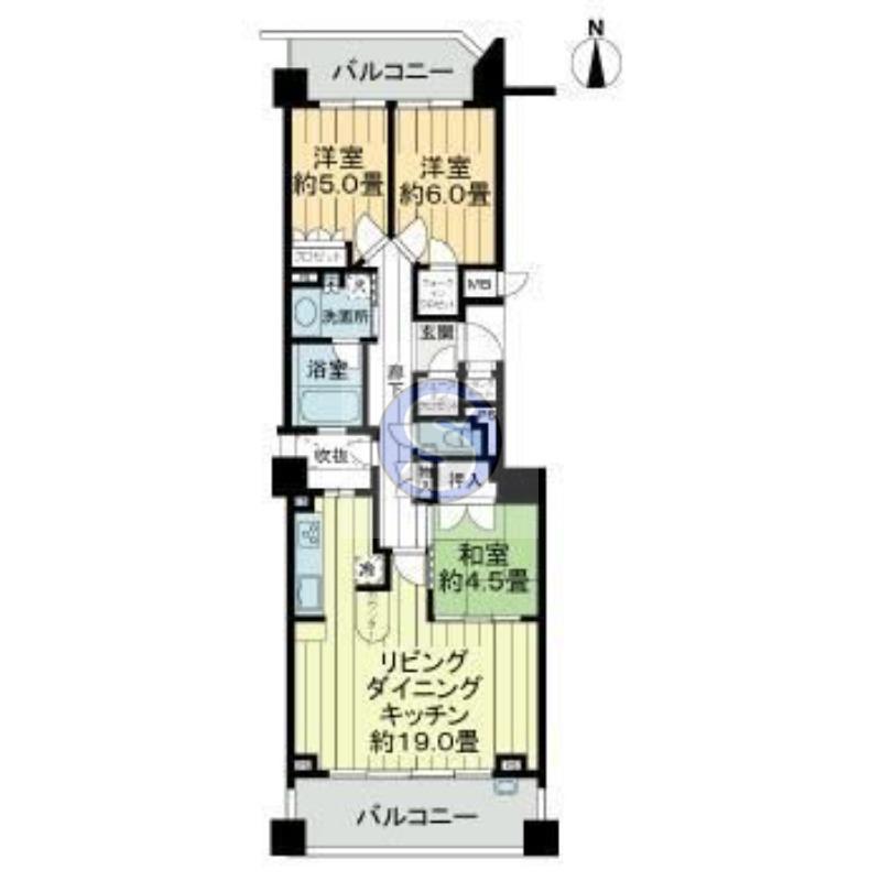 アールヴェール河原町二条(3LDK/10階)の間取り写真