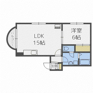 マンション24(1LDK/3階)の間取り写真