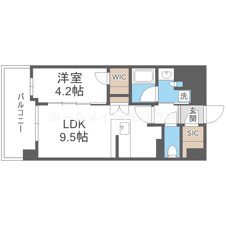 STANDZ新大阪(1LDK/3階)の間取り写真