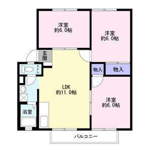 コルティオ3(3LDK/2階)の間取り写真