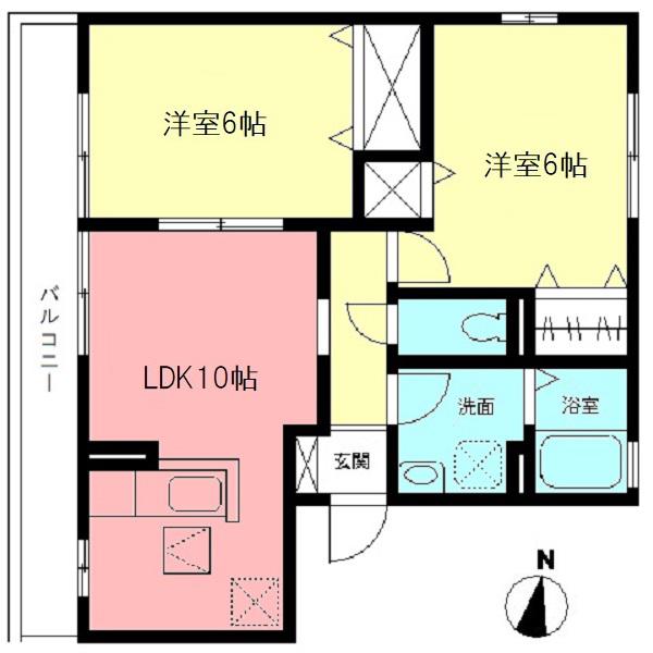 ヴィラエミネンス(2LDK/3階)の間取り写真