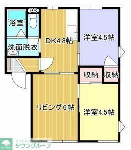 フローラルハイツD(3DK/2階)の間取り写真