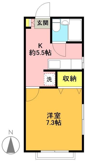 エムパリック(1K/2階)の間取り写真