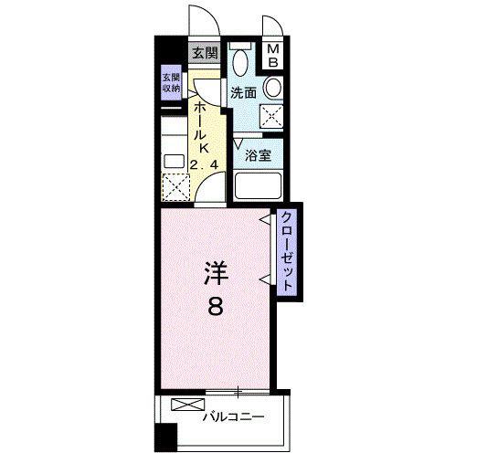 レジデンス下伊福 颯(1K/3階)の間取り写真