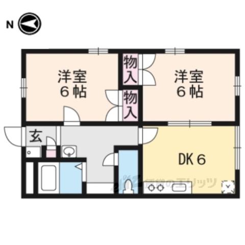レオパレス堅田(2DK/1階)の間取り写真