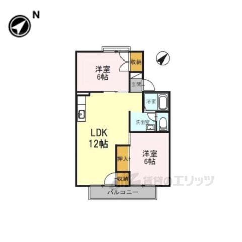 セジュールYA(2LDK/2階)の間取り写真
