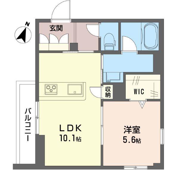リトルベアー(1LDK/1階)の間取り写真