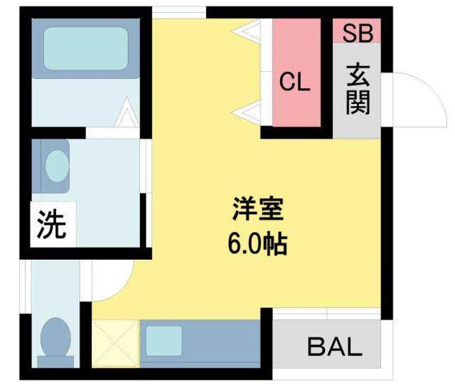 アドマステラス池田新町(ワンルーム/1階)の間取り写真