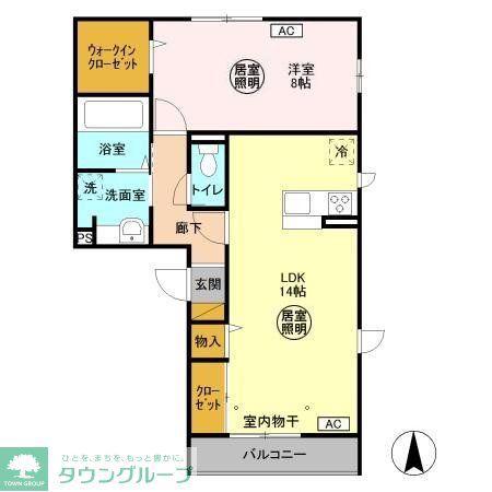 VERDEA棟(1LDK/3階)の間取り写真