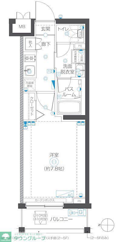 ZOOM武蔵新城(1K/5階)の間取り写真