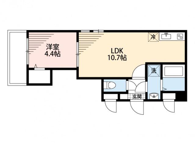 QUATRESAISONS井尻(1LDK/2階)の間取り写真