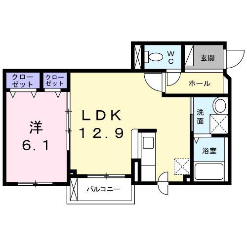 SUNPARK岩見沢(1LDK/3階)の間取り写真