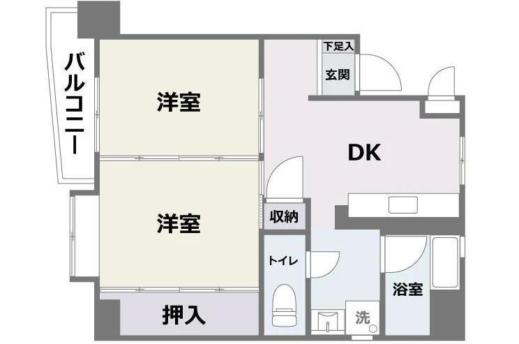 ハイツ三笠(2DK/4階)の間取り写真