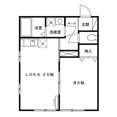ファイン千刈(1LDK/1階)の間取り写真