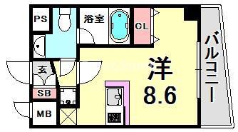 アドモリモト元町通(ワンルーム/4階)の間取り写真