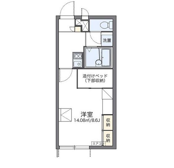 レオパレスルピナス高柳東町(1K/1階)の間取り写真