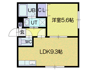 WILL PLACE(1LDK/1階)の間取り写真