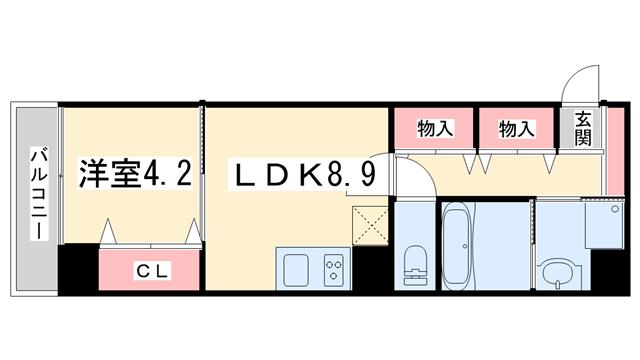 プランドール北山(1LDK/3階)の間取り写真