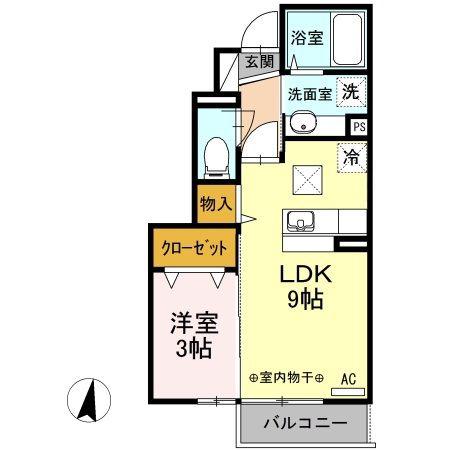 D-ROOMSAKURA(1LDK/1階)の間取り写真