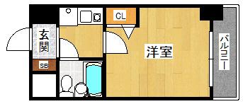 エスリード西宮(1K/10階)の間取り写真