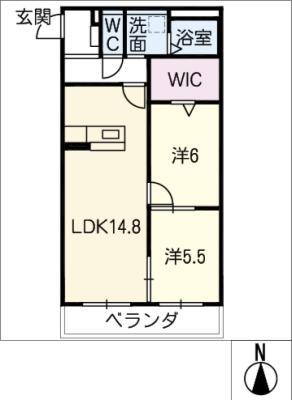 パストラーレ(2LDK/1階)の間取り写真
