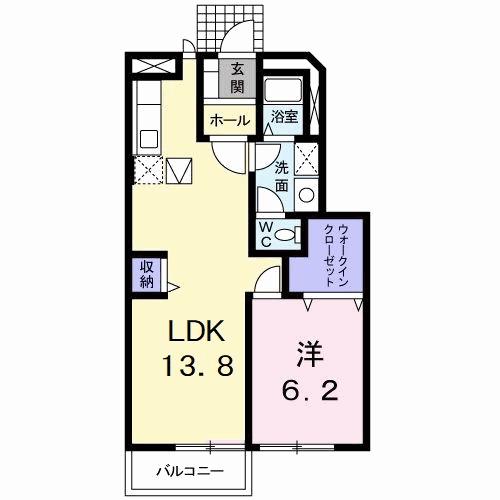 フォンテ-ヌA(1LDK/1階)の間取り写真