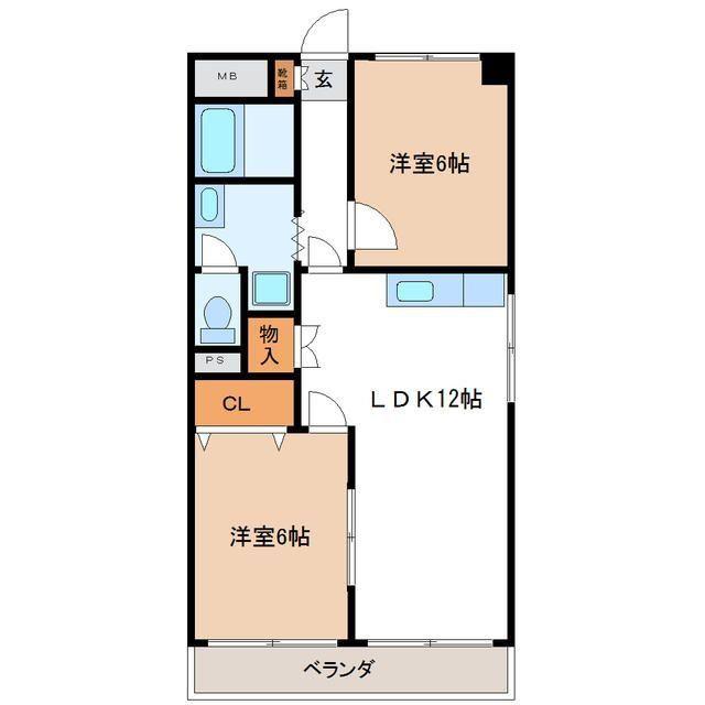 シティアーク新栄(2LDK/4階)の間取り写真