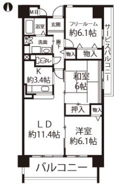 コレンテ(2SLDK/2階)の間取り写真