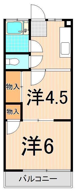 関口マンション(2K/3階)の間取り写真