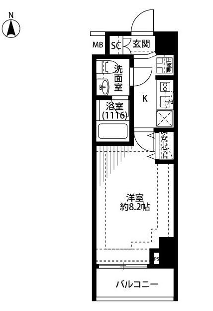 プレール・ドゥーク新宿下落合(1K/10階)の間取り写真