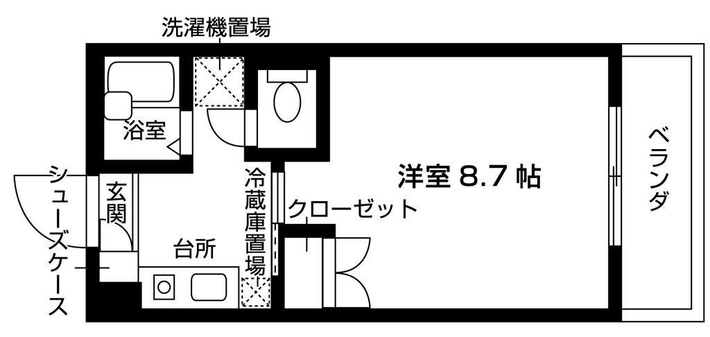 ジェイズ代田(1K/2階)の間取り写真