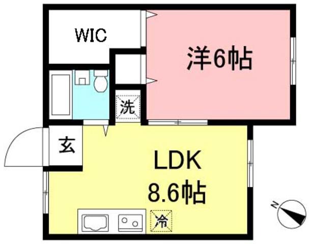 サンハイツ壱番館(1LDK/1階)の間取り写真