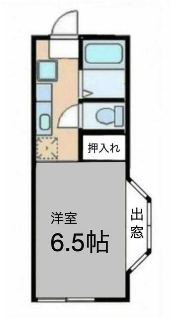 シャトレーI松ヶ丘(1K/2階)の間取り写真